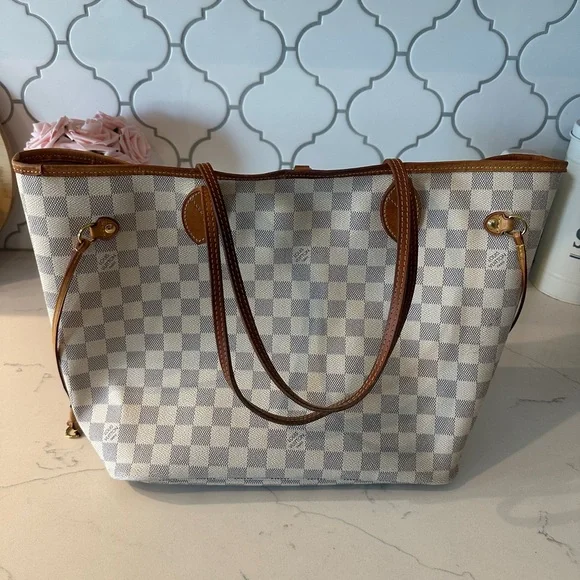 Authentic Louis Vuitton Neverfull MM Damier Azur - Picture 6 of 13